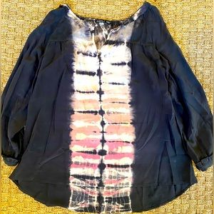 Gypsy 05 silk tie dye long sleeve top. Size L